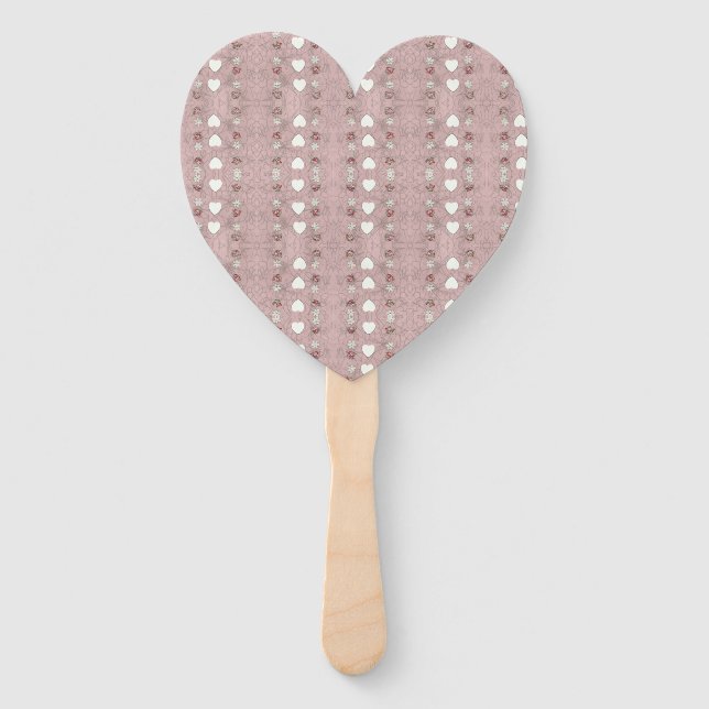 Hearts & Blossoms Hand Fan (Front)