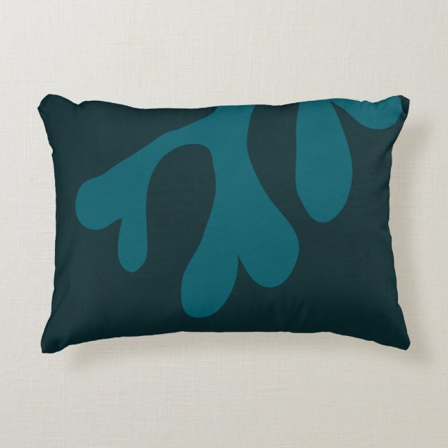Hearts Blue Organic Modern Decorative Cushion (Front)
