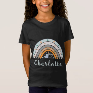 Hearts Boho Rainbow with Personalised Name T-Shirt