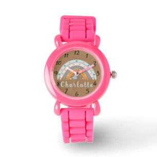 Hearts Boho Rainbow with Personalized Name Watch