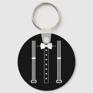Hearts Bow Tie And Suspenders Valentine's Day Cost Key Ring