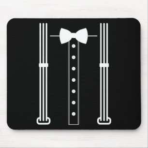 Hearts Bow Tie And Suspenders Valentine's Day Cost Mouse Mat