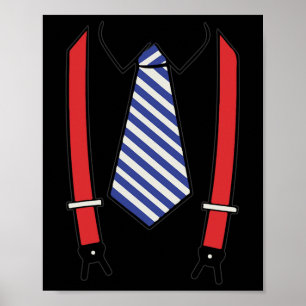 Hearts Bow Tie And Suspenders Valentine's Day Cost Poster