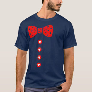 Hearts Bow Tie  Suspenders Valentines Day T-Shirt