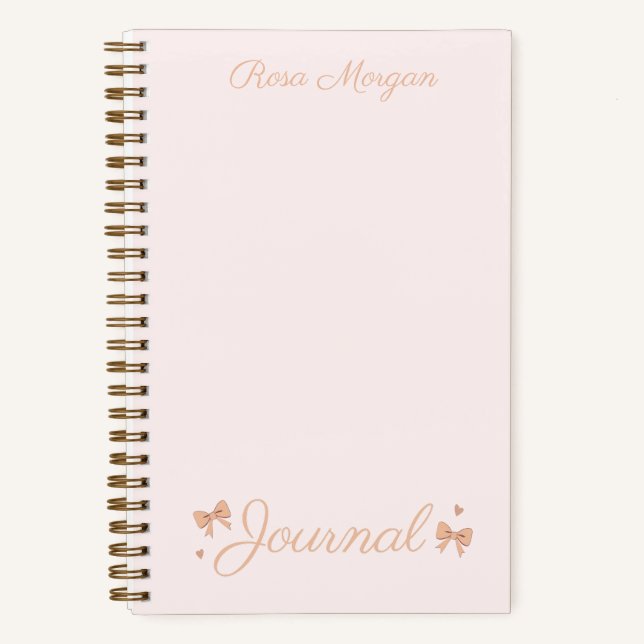 "Hearts & Bows" Coquette Journal Pink (Front)