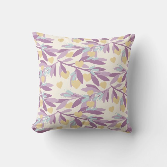 Hearts Branches Valentine Flowers Love Pattern Cushion (Front)