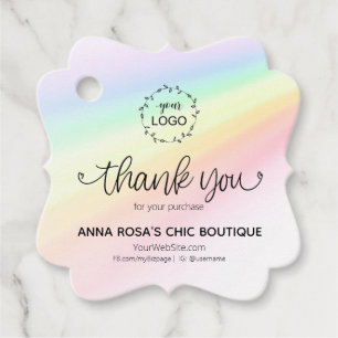 *~*  Hearts Branding Business Rainbow Thank You Favour Tags