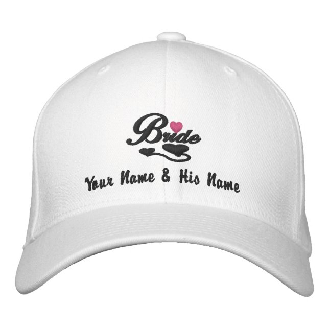 Hearts Bride Embroidered Hat (Front)