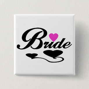 Hearts Bride T-shirts and Gifts 15 Cm Square Badge