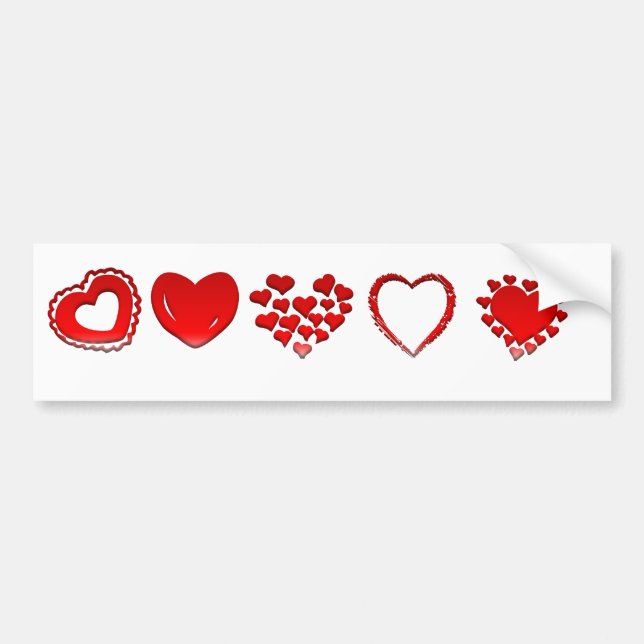 Hearts Bumper Sticker (Front)