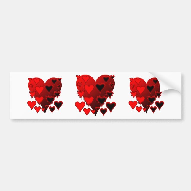 Hearts Bumper Sticker (Front)