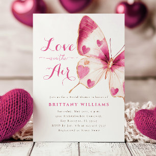 Hearts Butterfly Bridal Shower Invitation