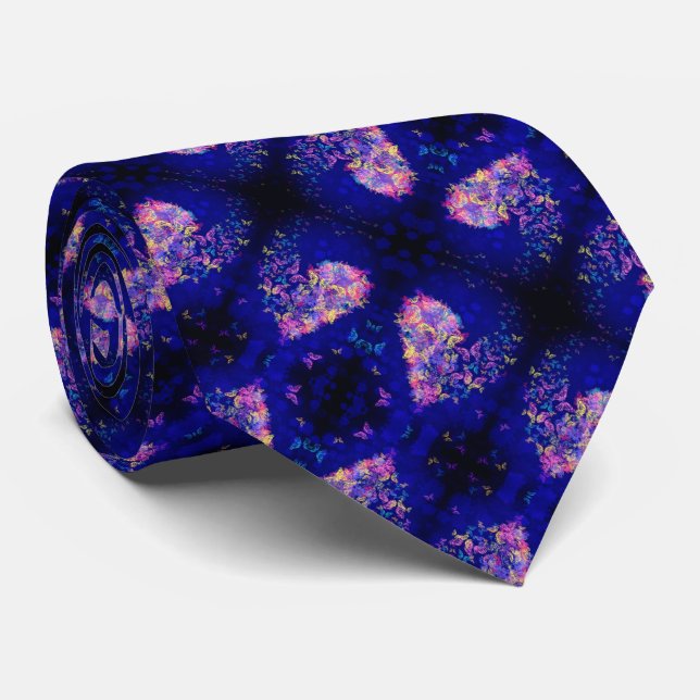 Hearts Butterfly Neck Tie (Rolled)