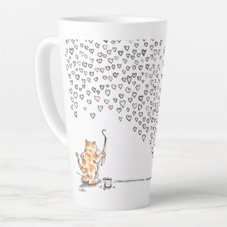 Hearts By Cat latte mug