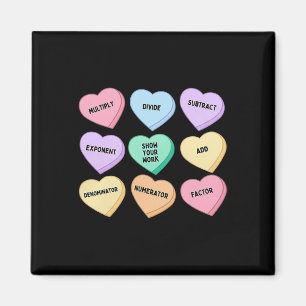 Hearts Candy Math Teacher Valentine Day Algebra Ge Magnet