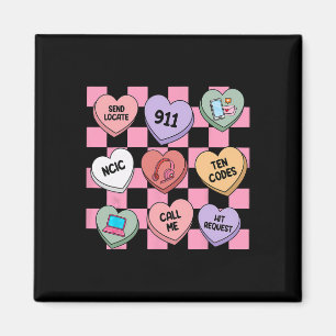Hearts Candy Valentine's Day 911 Dispatcher , Magnet