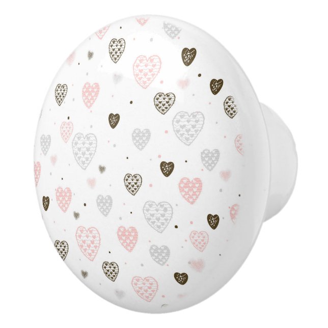 Hearts Ceramic Knob (Right)