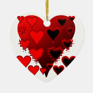 Hearts Ceramic Tree Decoration