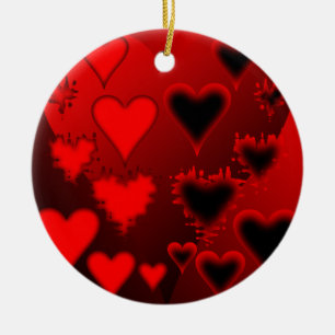 Hearts Ceramic Tree Decoration