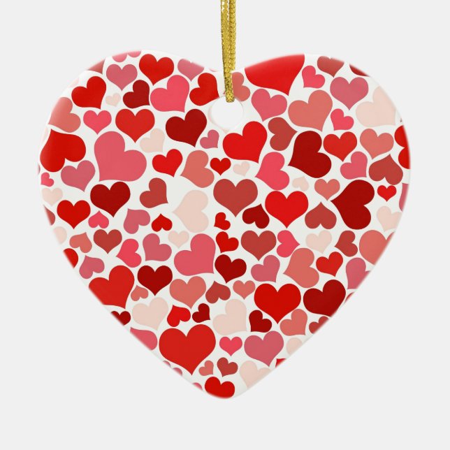 HEARTS CERAMIC TREE DECORATION (Front)