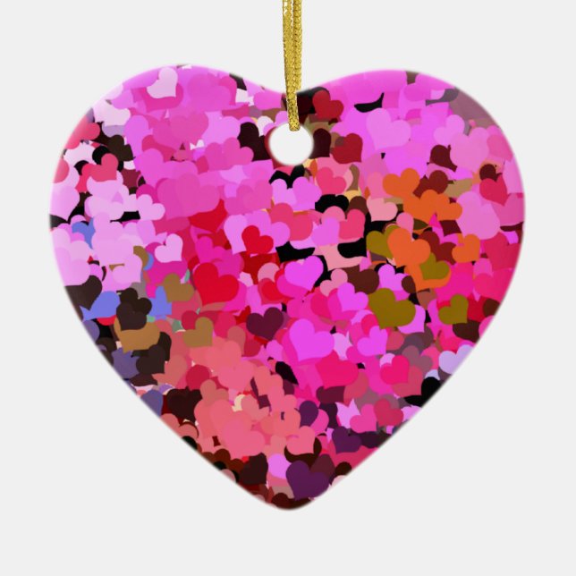 HEARTS CERAMIC TREE DECORATION (Front)