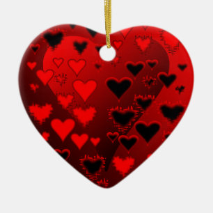 Hearts Ceramic Tree Decoration