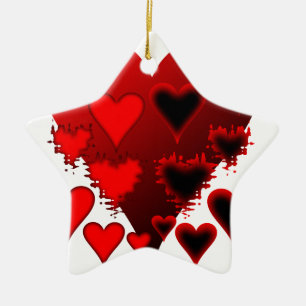 Hearts Ceramic Tree Decoration