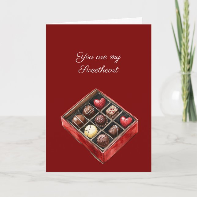 Hearts & Chocolates Sweetheart Card (Front)