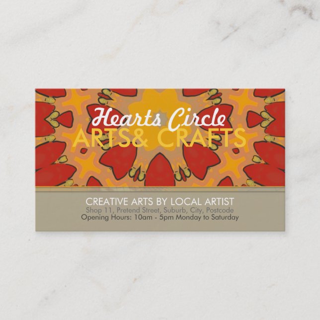 Hearts Circle Vibrant Business Card (Front)