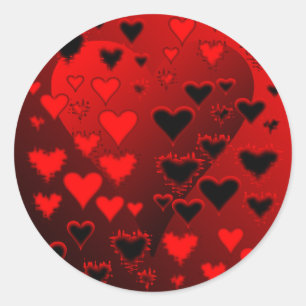 Hearts Classic Round Sticker