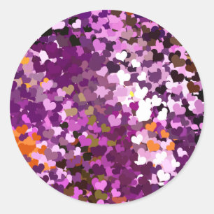 HEARTS CLASSIC ROUND STICKER