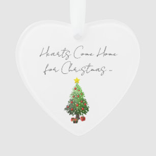 Hearts Come Home For Christmas Tree Family NAME Ornament
