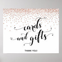 Hearts & Copper, Cards and Gifts Reception Sign