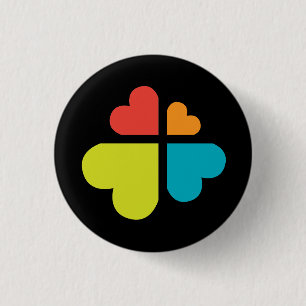 Hearts Cross 3 Cm Round Badge