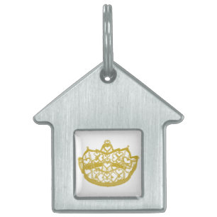 Hearts Crown On Home Pet Tag