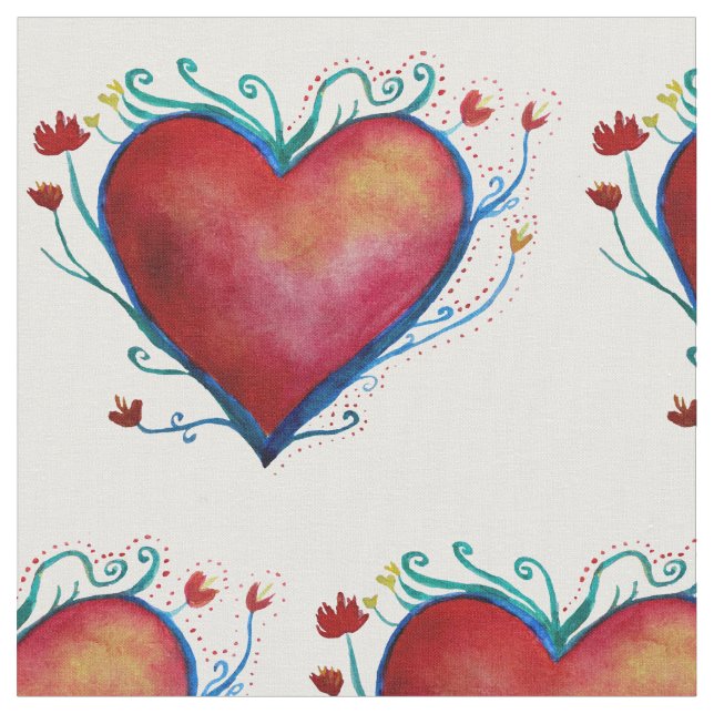 Hearts Custom Combed Cotton (56" width) Fabric (Close Up)