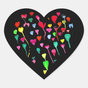 Hearts cute colourful whimsical heart art heart sticker