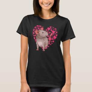Hearts Cute Rat Owner Pet Animal Rodent Rat T-Shirt