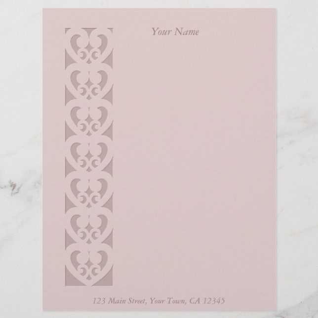 Hearts Cutout Customised Letterhead (Front)