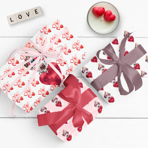 Hearts Dalmatian Dog Lover Valentines Gift Wrapping Paper Sheet
