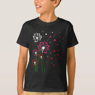 Hearts Dandelions Flowers Lover Valentine's Day Ga T-Shirt