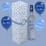 Hearts - Dark Blue on Light Blue Wine Box<br><div class="desc">Hearts in various shades of darker blues on a light blue background. Other colorways available including on a dark blue background.</div>