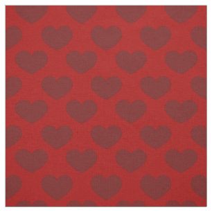 Hearts deep red pattern fabric