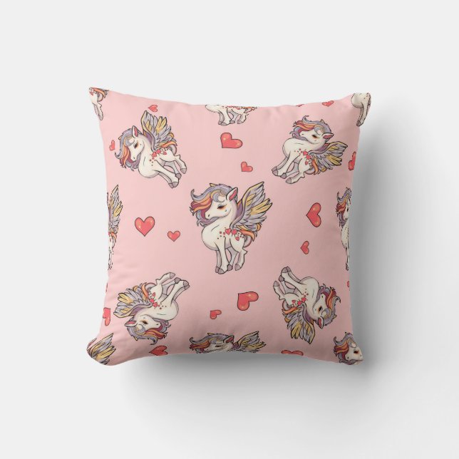 Heart's Delight Unicorns Cushion (Front)