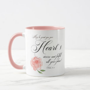 Heart's desire pink rose mug