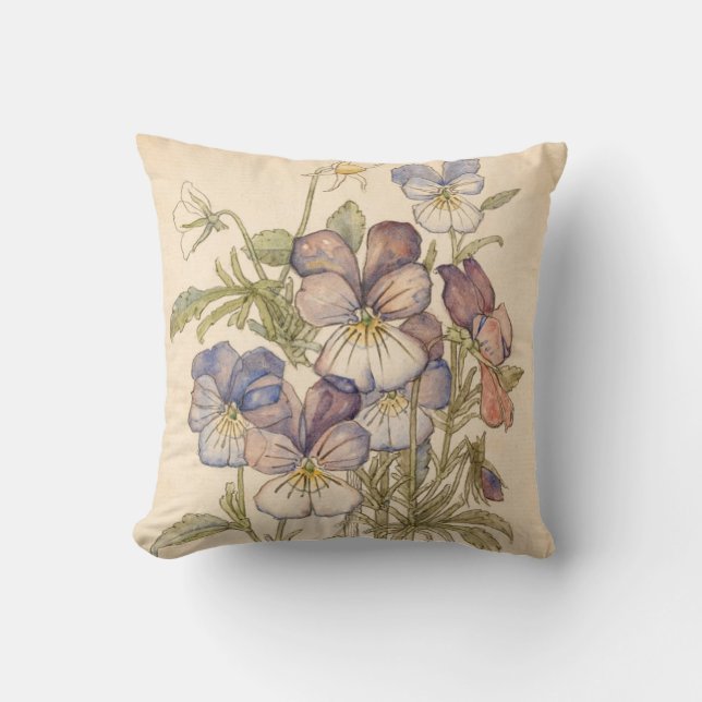 Heart's-Ease Walberswick by Charles Mackintosh Cushion (Front)