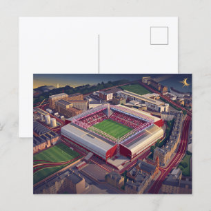 Hearts Edinburgh Football Stadium Postcard