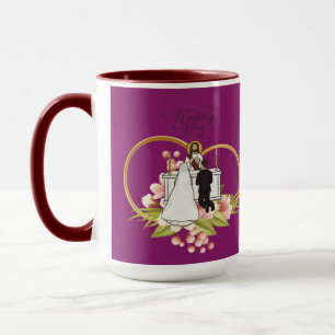Hearts entwined magenta mug