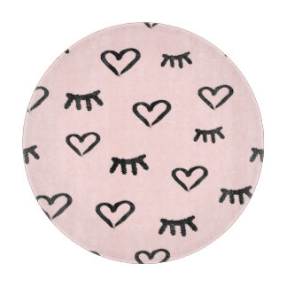 Hearts & Eyes: Grunge Vintage Sketch Cutting Board