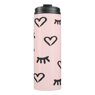 Hearts & Eyes: Grunge Vintage Sketch Thermal Tumbler